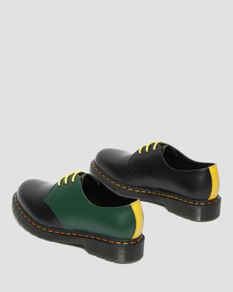 Dr Martens 1461 Contrast Smooth Læder Oxford Sko Dame Sort | DK 345YXF